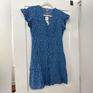 Rails Blue Wisteria White Ditsy Floral Button-Down Dress